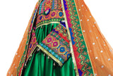 Buy Afghan Clothes In Green Color With Choli Fabric Muslim Nikah Dress