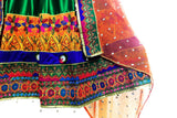 Buy Afghan Clothes In Green Color With Choli Fabric Muslim Nikah Dress