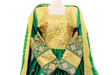 Elegant Afghan Green Mirror Work Fashion Gown