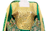 Elegant Afghan Green Mirror Work Fashion Gown