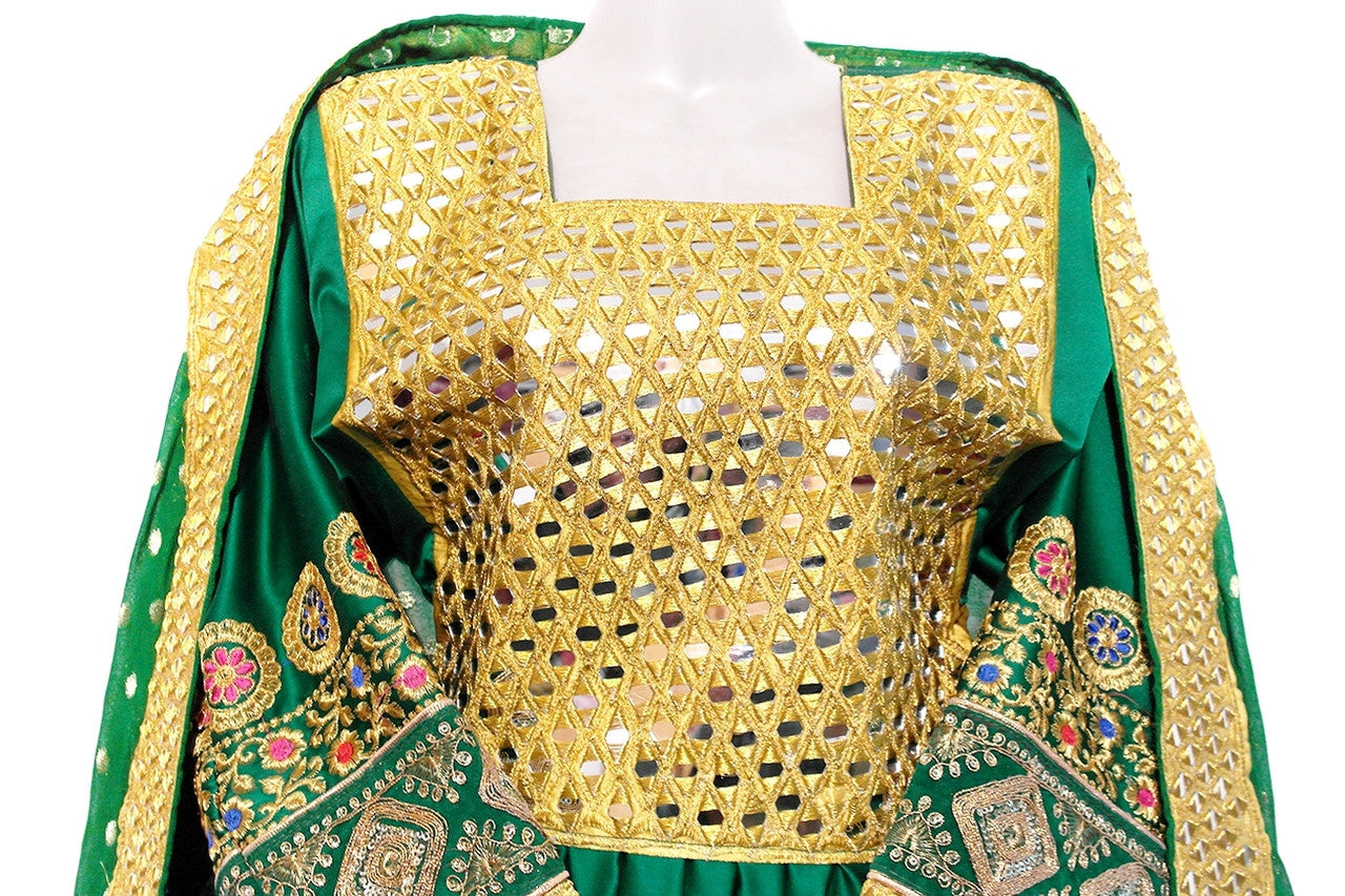 afghani dress with mirrors work
