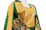 Elegant Afghan Green Mirror Work Fashion Gown