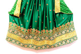 Elegant Afghan Green Mirror Work Fashion Gown