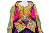 Buy Online Afghan Clothes Pathani Purple Dress With Lot Of Mirrors Work