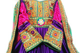 Buy Online Afghan Clothes Pathani Purple Dress With Lot Of Mirrors Work