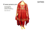 Red Pathani Dress - Authentic Afghan Fashion for Online Purchase