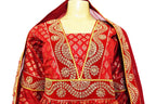 pashtun bridal frock in red color