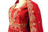 Red Pathani Dress - Authentic Afghan Fashion for Online Purchase
