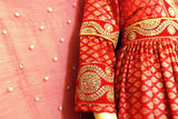 Red Pathani Dress - Authentic Afghan Fashion for Online Purchase