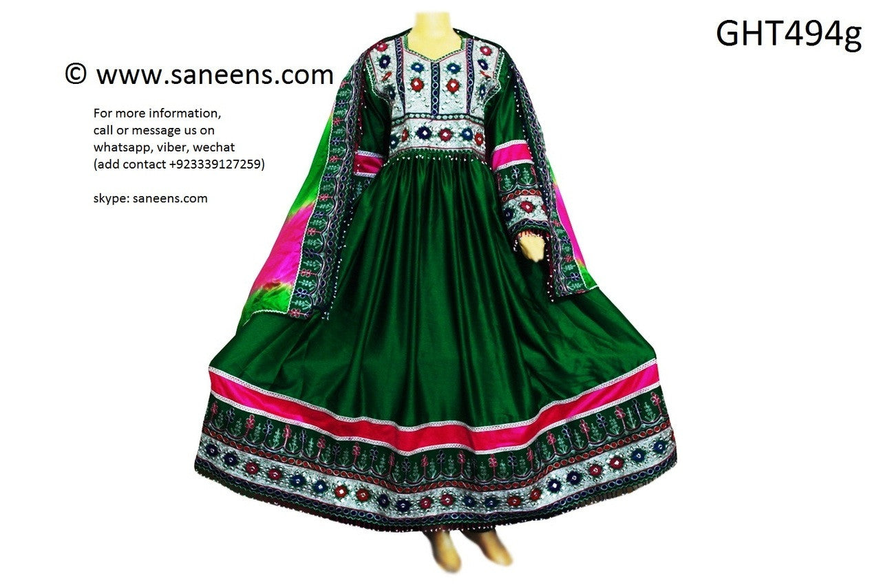 Buy New Afghani Dress In Green Color Pathani Clothes In Satin Fabric