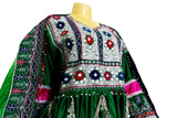 Pathani Clothes In Green Satin Fabric Afghani Dress Persian Bridal Outfit