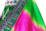 Pathani Clothes In Green Satin Fabric Afghani Dress Persian Bridal Outfit