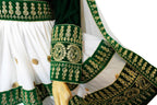 afghan fashion long dress with fancy lace work