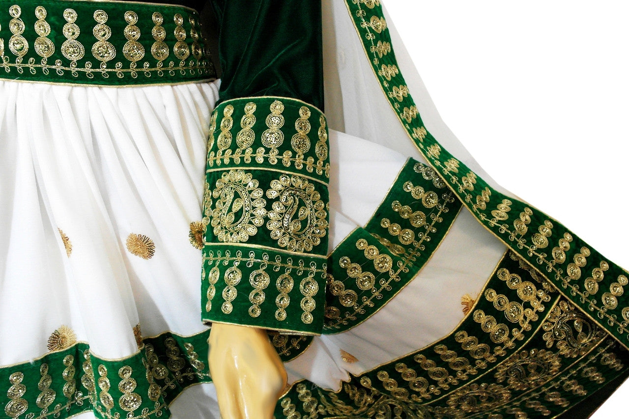 afghan fashion long dress with fancy lace work