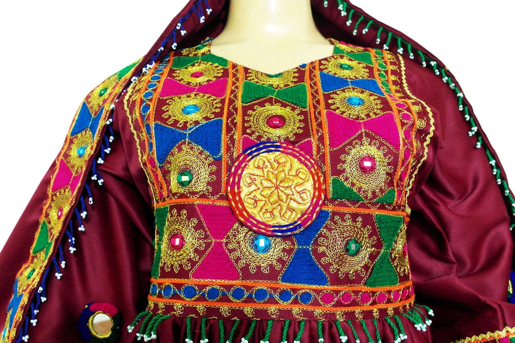 pathani dress in burgundy color