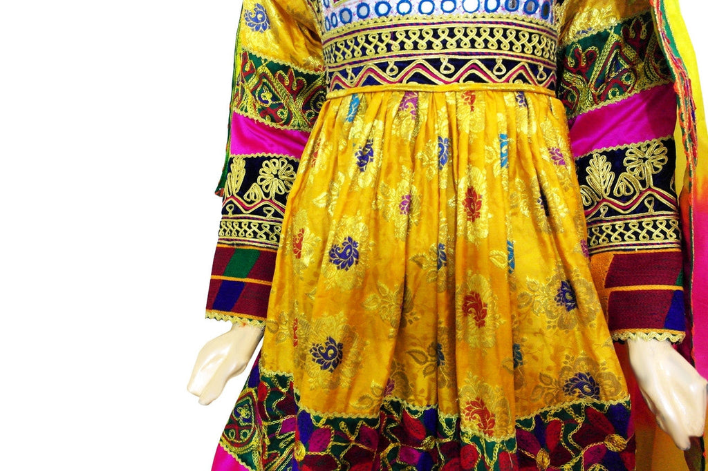 pathani dress in yellow color