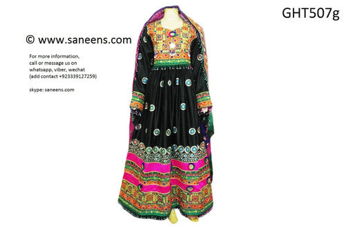 Beautiful Afghani Gown In Black Color Muslim Nikah Mehndi Clothes