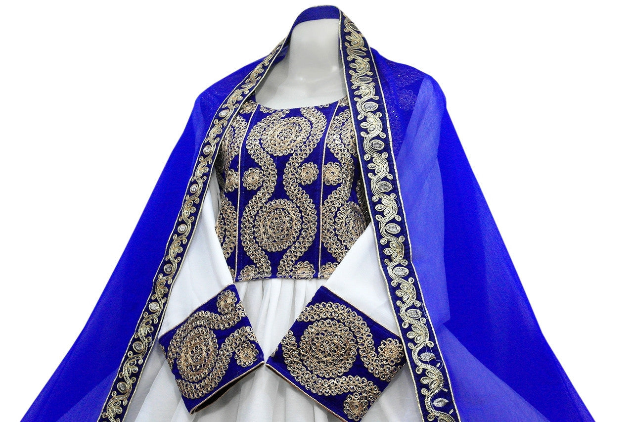 pashtun women dress with lace work