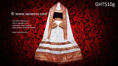 Afghan Fashion Gown In White Color Pashtun Singer Long Dress