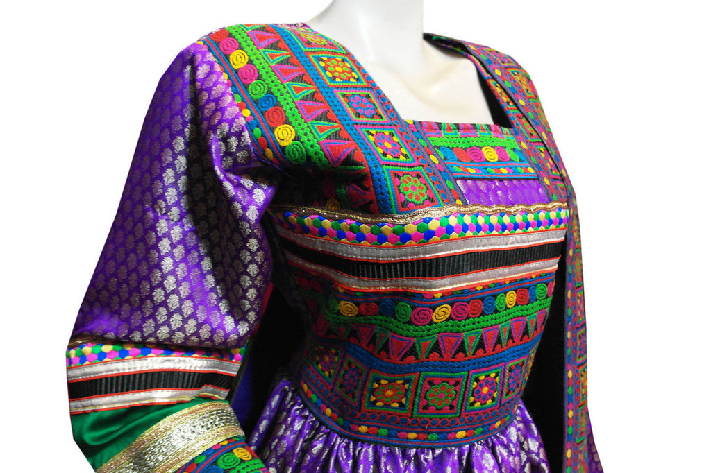 hand embroidery work afghani dress