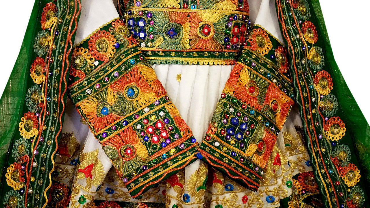 afghan fashion white dress