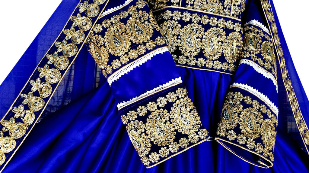 afghan traditional clothes in blue color