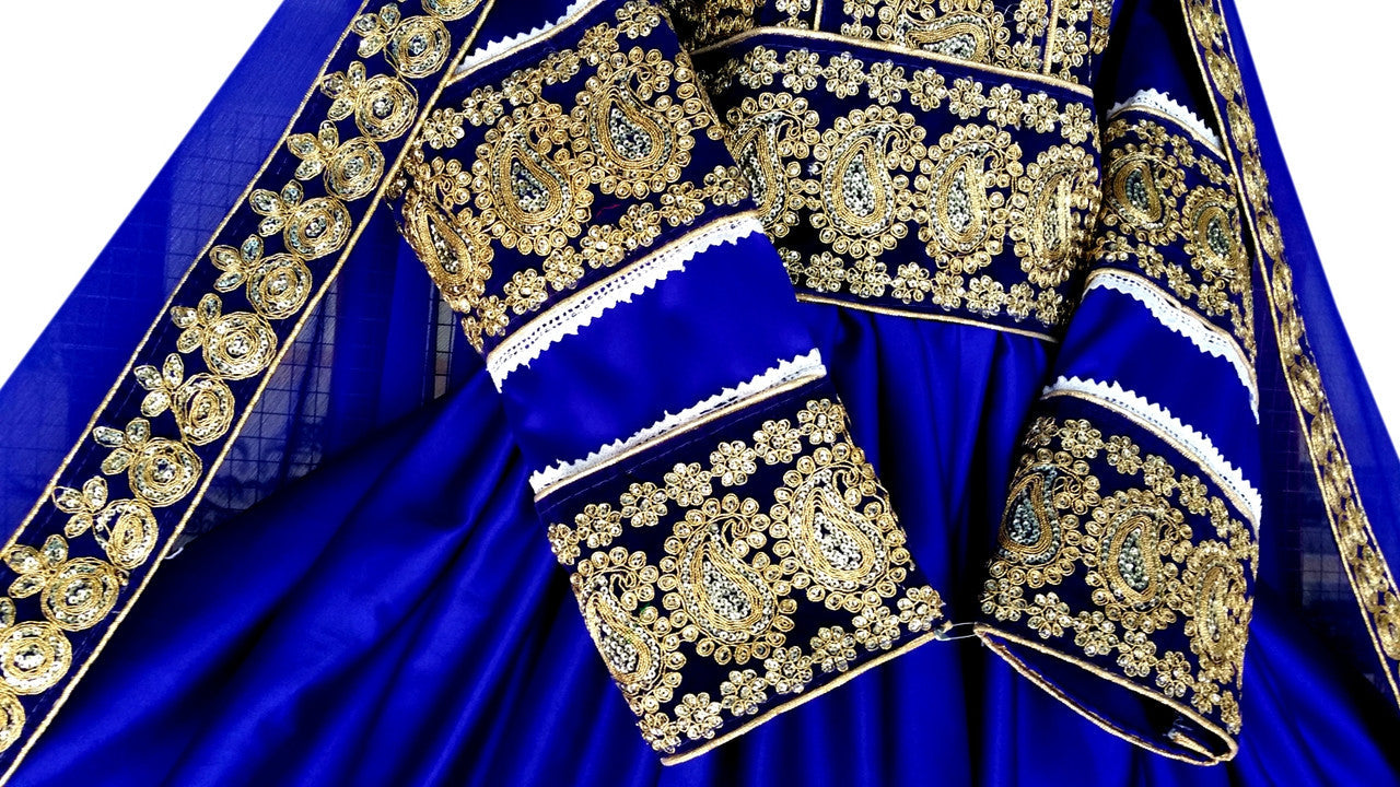 afghan traditional clothes in blue color