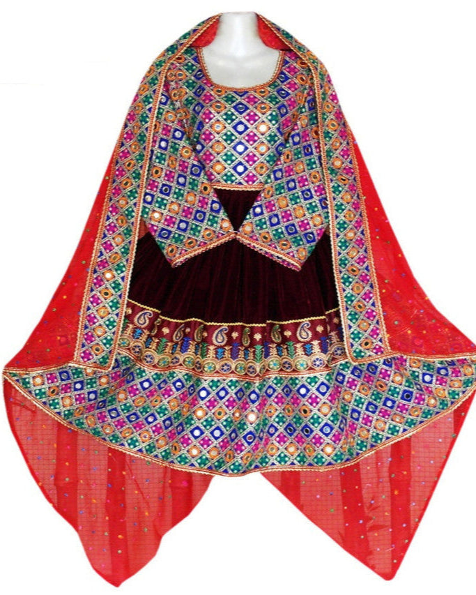 Afghan Bridal Embroidered Gown Dress