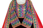 traditional afghani dress with mirrors work