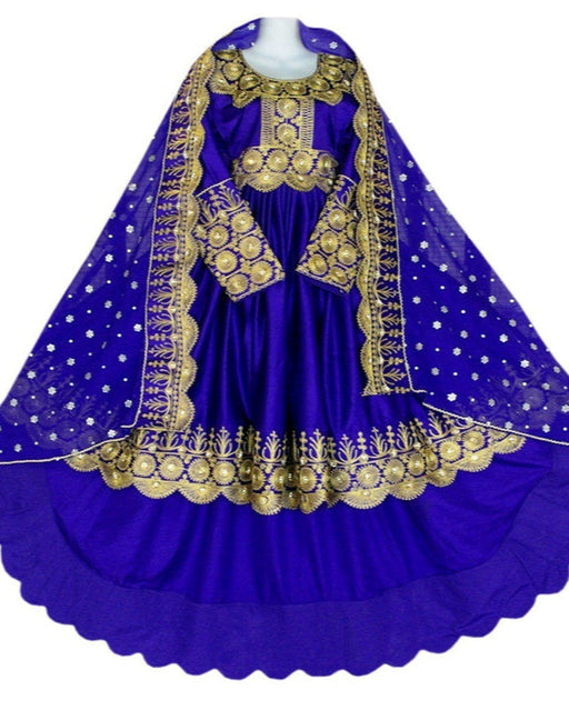 afghan clothes, afghani high low design blue dress