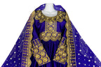 golden zari work afghani dress