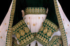 afghan fashion long dress in white color