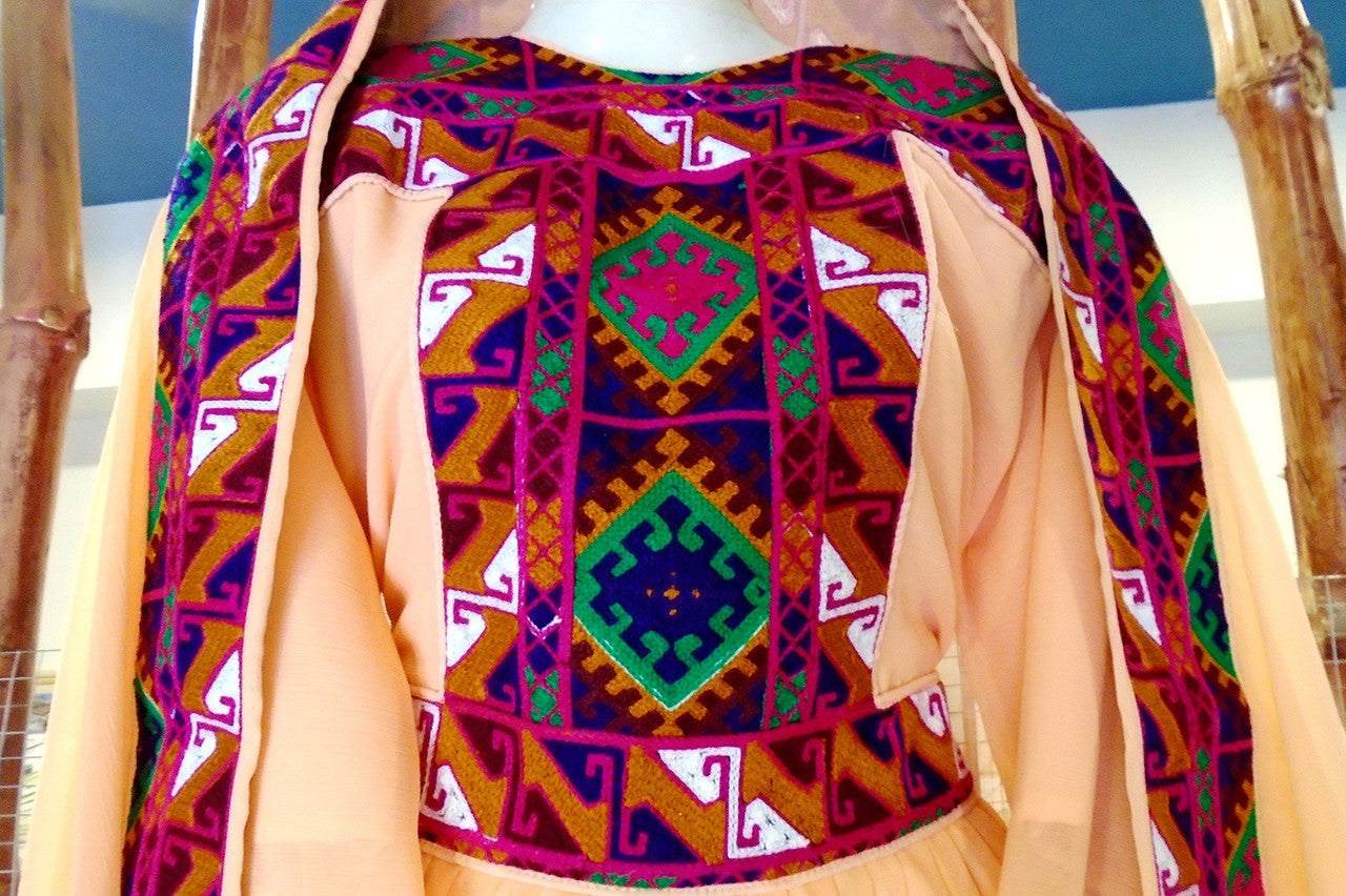 pathani dress in peach color