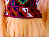 Traditional Afghan Clothes Pashtun Bridal Dress In Peach Color Fabric