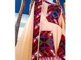 Traditional Afghan Clothes Pashtun Bridal Dress In Peach Color Fabric