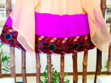 Traditional Afghan Clothes Pashtun Bridal Dress In Peach Color Fabric