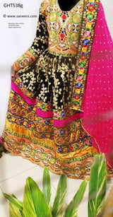 Pakhtoon Aroosi Dress In Black Color Afghan Libas