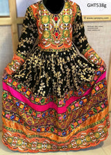 Pakhtoon Aroosi Dress In Black Color Afghan Libas