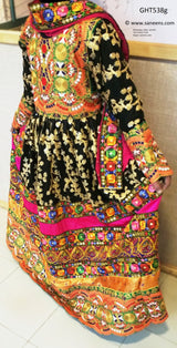 Pakhtoon Aroosi Dress In Black Color Afghan Libas