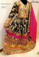 Pakhtoon Aroosi Dress In Black Color Afghan Libas