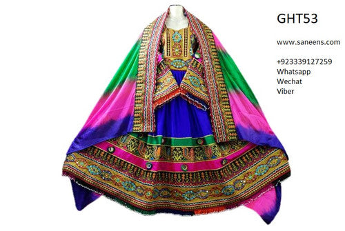 Afghan Bridal Hand Embroidered Dress