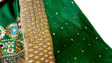 Muslimah Fashion Afghan Dress In Green Color Pashtun Aroosi Clothes
