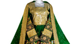 Muslimah Fashion Afghan Dress In Green Color Pashtun Aroosi Clothes