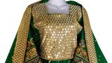 Muslimah Fashion Afghan Dress In Green Color Pashtun Aroosi Clothes