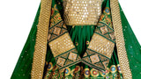 Muslimah Fashion Afghan Dress In Green Color Pashtun Aroosi Clothes
