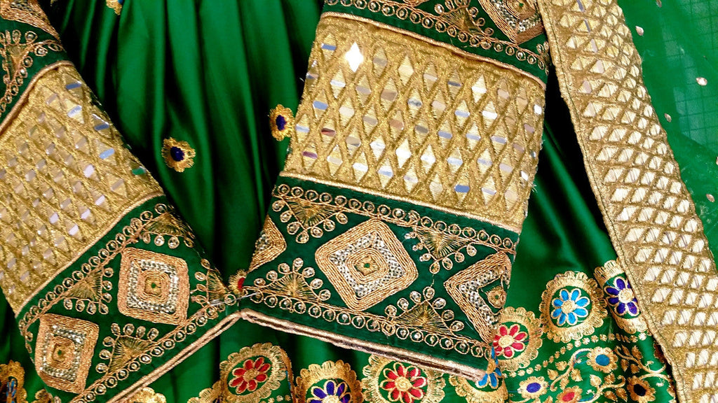 green color afghan nikkah clothes