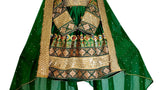 Muslimah Fashion Afghan Dress In Green Color Pashtun Aroosi Clothes