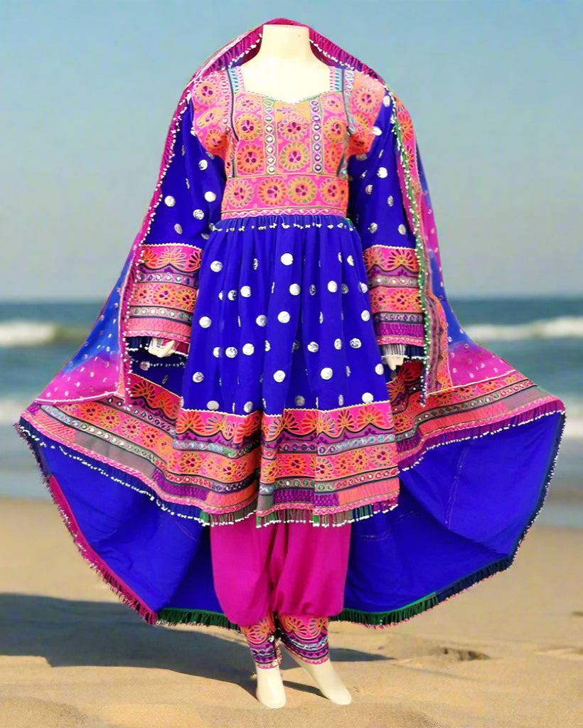 afghan clothes, pashtun bridal frock