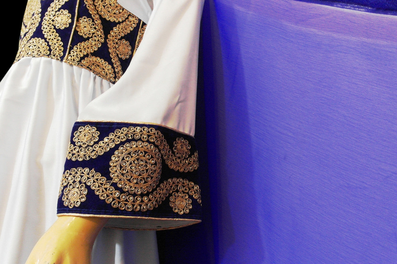 afghan lace work dress