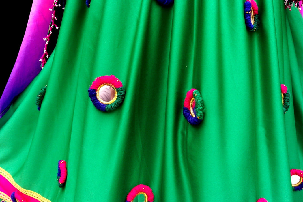 afghan bridal frock with mirror medallions